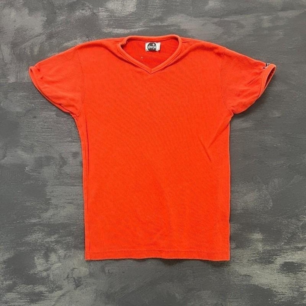 Vintage Levi's Silvertab Shirt Mens Small Red 2000s Y2K Ribbed V Neck